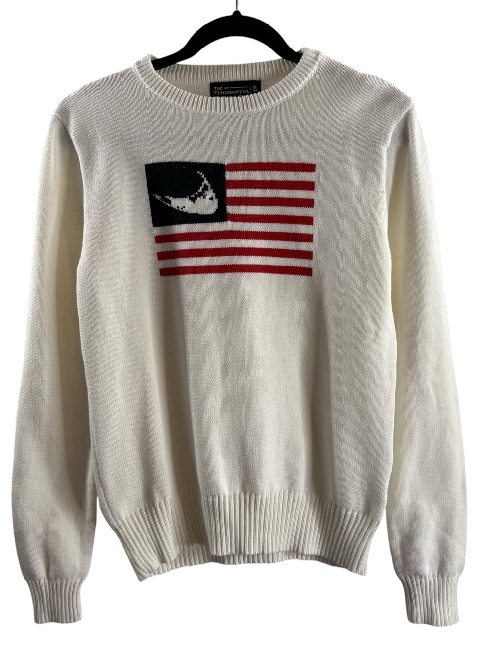 Thoughtfully Designed Cream Flag Knit Sweater NANTUCKET $90
